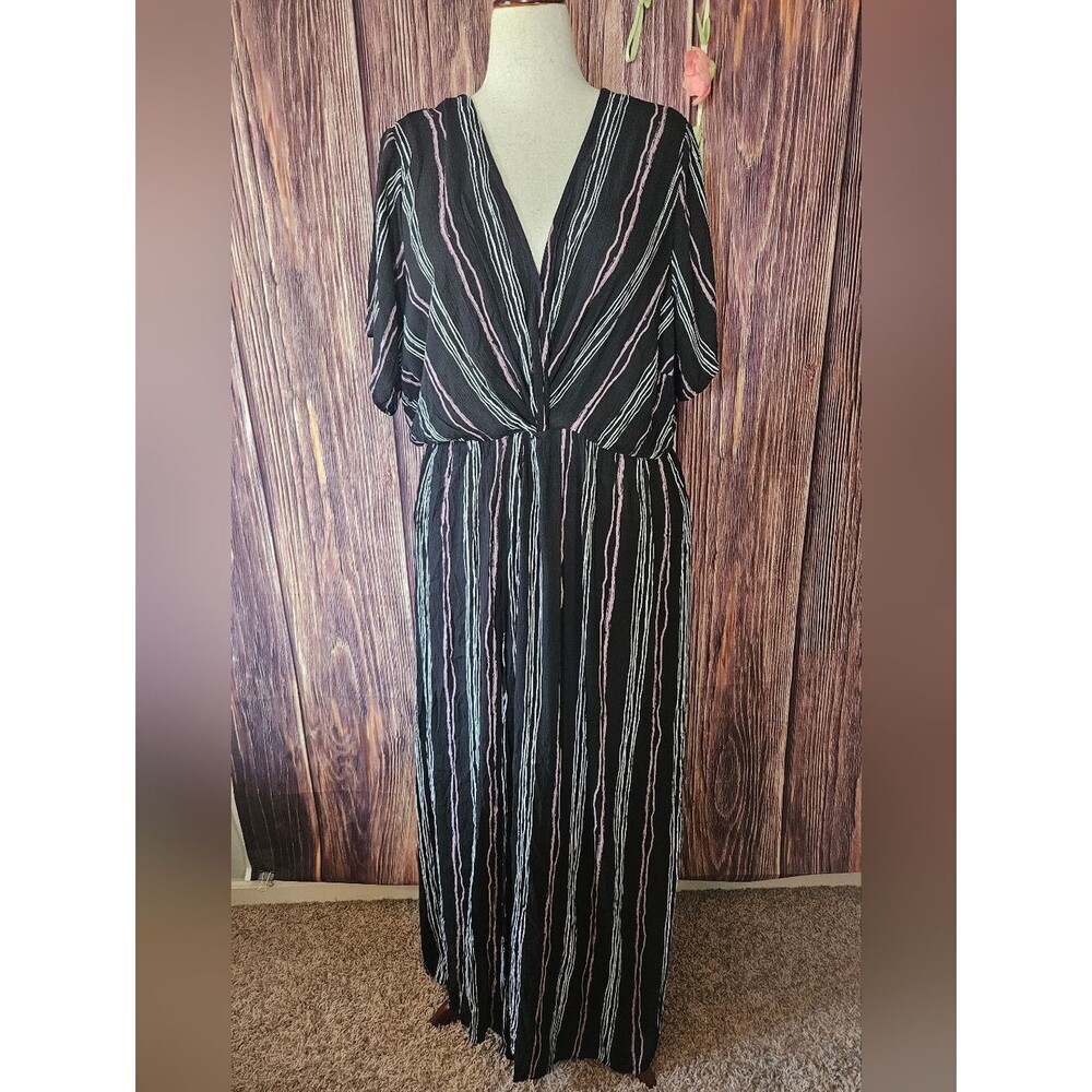 NWT City Chic Knot Romance Striped Maxi Dress Plus Size 20W
